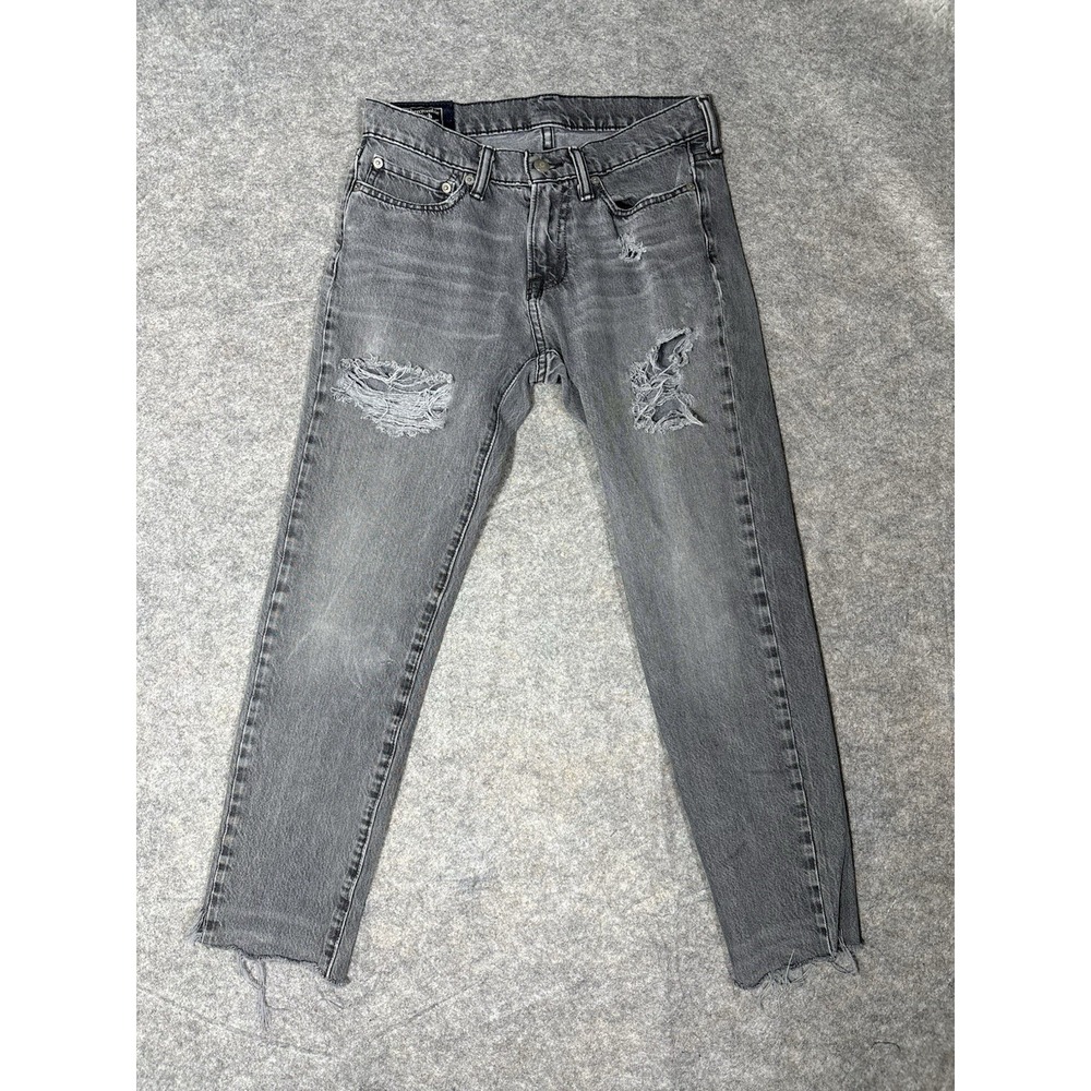 Abercrombie & Fitch‎ Jeans Mens 28 Charcoal Felix Super Slim Stretch Distressed